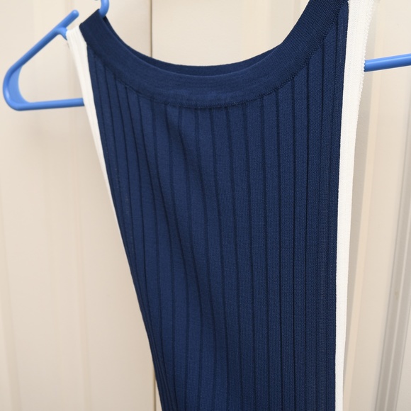 Blue/White Ribbed Tank Top - Picture 8 of 8